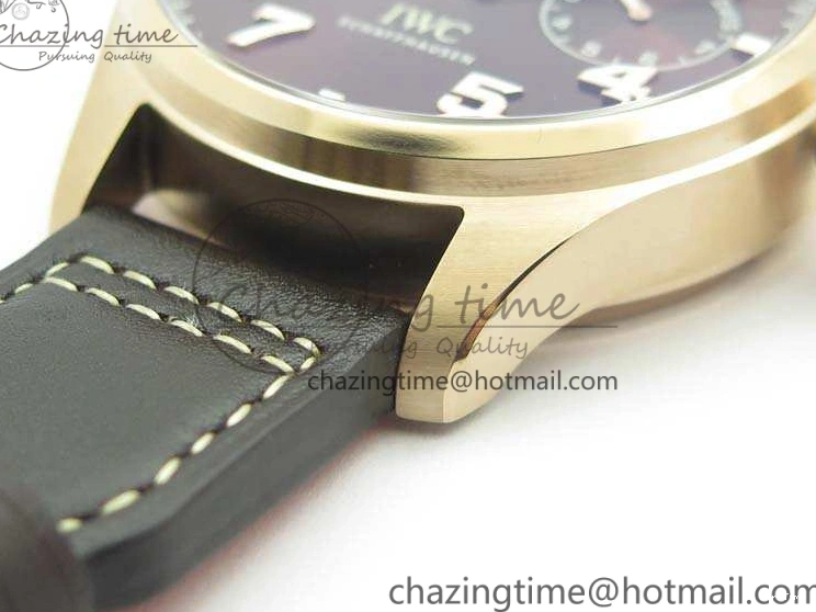 MIROTIME 0510 Popular Big Pilot Real PR IW502706 RG YLF 1:1 Best Edition Brown Dial On Calfskin Strap A 7223